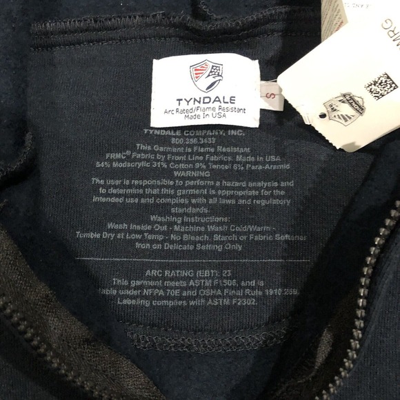 Tyndale FRMC Arc Rated/Flame Resistant S Full Zip Hoodie 23 CAL CAT 2-NFPA 2112 - Picture 6 of 10
